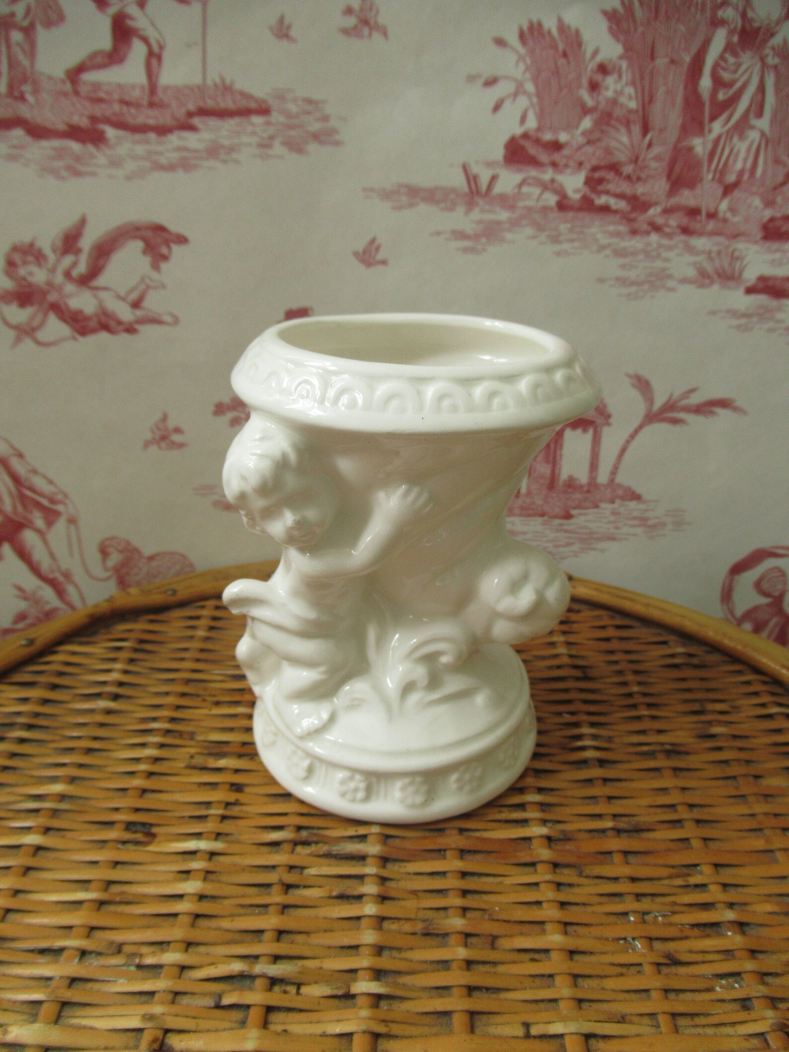 Cherub Small Ceramic Vase Planter Vintage Retro Etsy