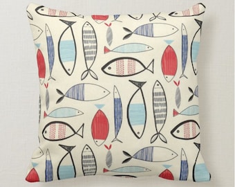 set of 2 bird fish cushion cover decorative pillow covers for sofa US SELLER