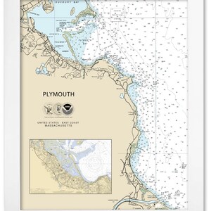 Framed Coastal Chart Art