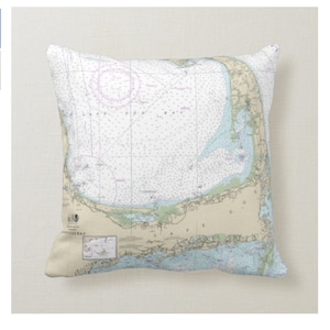 Custom Nautical  Chart Pillow