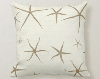 Seastar in Tan Pillow Cover and Insert 16"