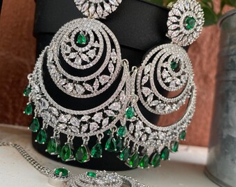 Large Indian bollywood jhumki earrings, multicolor jhumki earrings,big ad stone jhumki,jhumka, earrings and tekka set