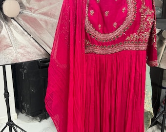 Desi outfit, Indian designer suit, long gown, designer gown, Bollywood Indian salwar suit