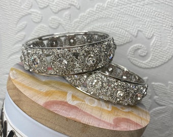 Silver desi Indian Bangles, Bollywood style Bengles, Indian bangles