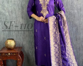 Salwar-dräkt, salwar kameez i siden