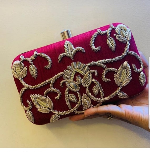 red bridal clutch