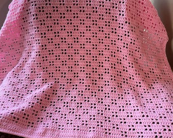 Filet Crochet Baby Blanket