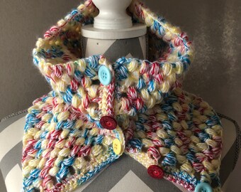 Kids Button Cowl: Vibrant Colors, All Seasons