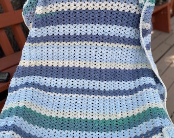 Crochet Sea Glass Throw Blanket: Buttermints, Baby Shower Gift