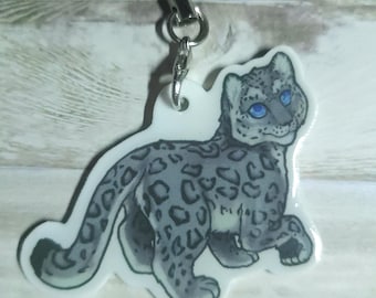 Ausverkauf (SALE) Handgefertigte Tiger und Schnee Leopard Handy Anhänger: Glänzendes Kunstharz
