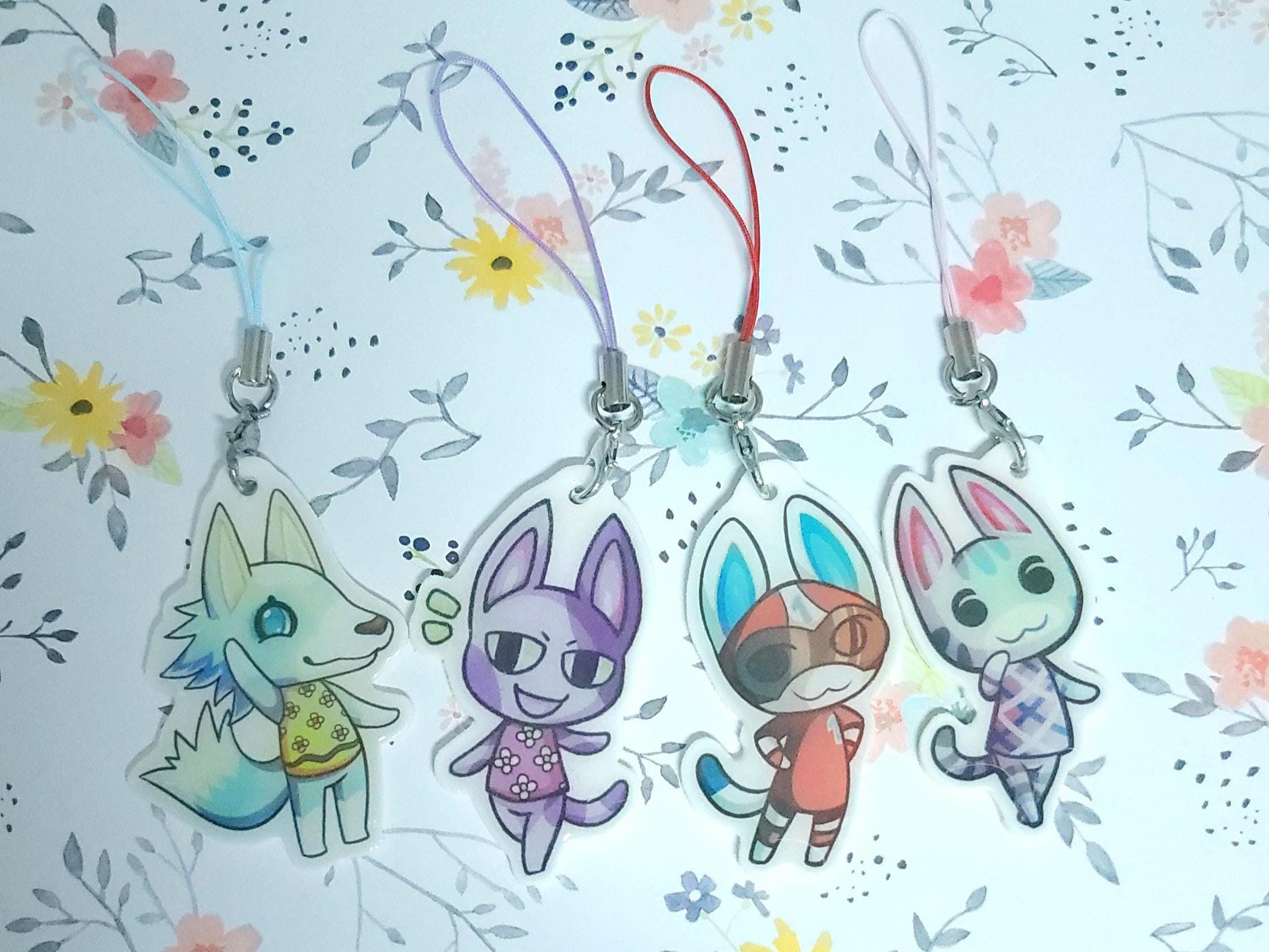 Fuori produzione (SALDI) Portachiavi per cellulare a tema Animal Crossing - Bob, Skye, Kid Cat, Lolli