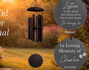 Pet Memorial Wind Chime, Personalized Dog Memorial Gift, In Loving Memory Pet Loss Gift, Custom Pet Remembrance Chime, Sympathy Gift for Dog