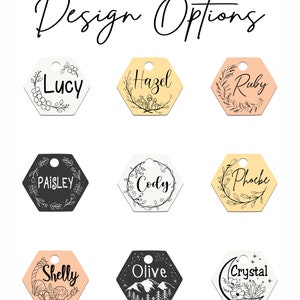 Personalized Hexagon Cat ID Tag, Custom Engraved Cat Tag, Stainless Steel Cat Collar Tag, Kitten Name Tag, Pet ID Tag, Cat Gift image 4