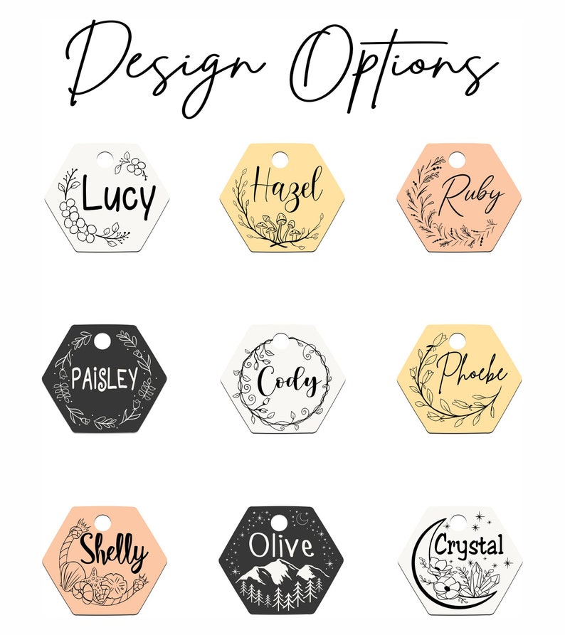 Personalized Hexagon Cat ID Tag, Custom Engraved Cat Tag, Stainless Steel Cat Collar Tag, Kitten Name Tag, Pet ID Tag, Cat Gift image 4