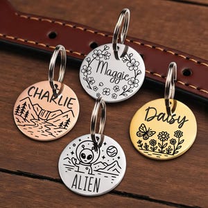 Placa de identificación personalizada para perro, placa de identificación para mascota, placa de identificación para cachorro, placa de identificación personalizada para perro, placa de identificación grabada para mascota, placa de identificación personalizada para perros imagen 10