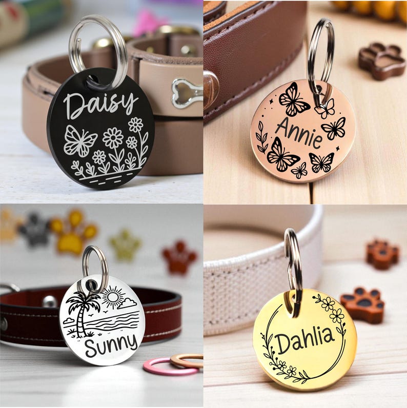 Personalized Pet Tag, Custom Dog Collar Tag, Dog ID Tag, Dog Name Tag, Cat ID Tag, Cat Collar Tag, Small Dog Tag, Engraved Pet Tag Bild 8