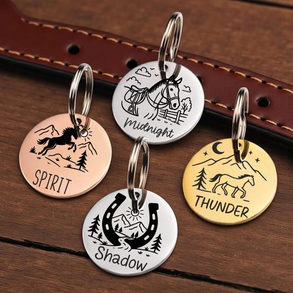 Custom Horse Bridle Tag – Personalized Halter Name Tag – Saddle or Blanket Tag – Gift for Horse Lover – Barn ID Plate – Engraved Tack Tag