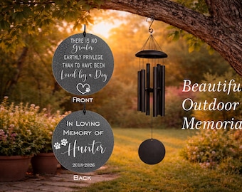 Loved By A Dog Memorial Wind Chime, Dog Memorial Gift Personalized, Pet Memorial Wind Chime, Dog Loss Gift, Sympathy Gift