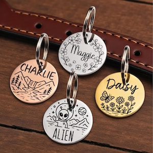 Personalized Pet Tag, Custom Dog collar Tag, Small dog tag, Cat Tag, Cat Collar Tag, Cat ID Tag, Dog ID Tag, Dog Name Tag