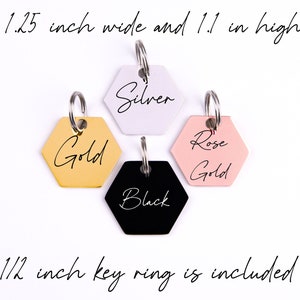 Personalized Hexagon Cat ID Tag, Custom Engraved Cat Tag, Stainless Steel Cat Collar Tag, Kitten Name Tag, Pet ID Tag, Cat Gift image 6