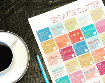 30-Day Declutter, Home Cleaning Schedule, Chore Planner Instant Download, De-Clutter, Printable Housework Checklist, Life Planner Insert
