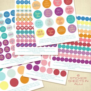 Printable Planner Stickers, Planner Rounds, Life Planner Stickers ...