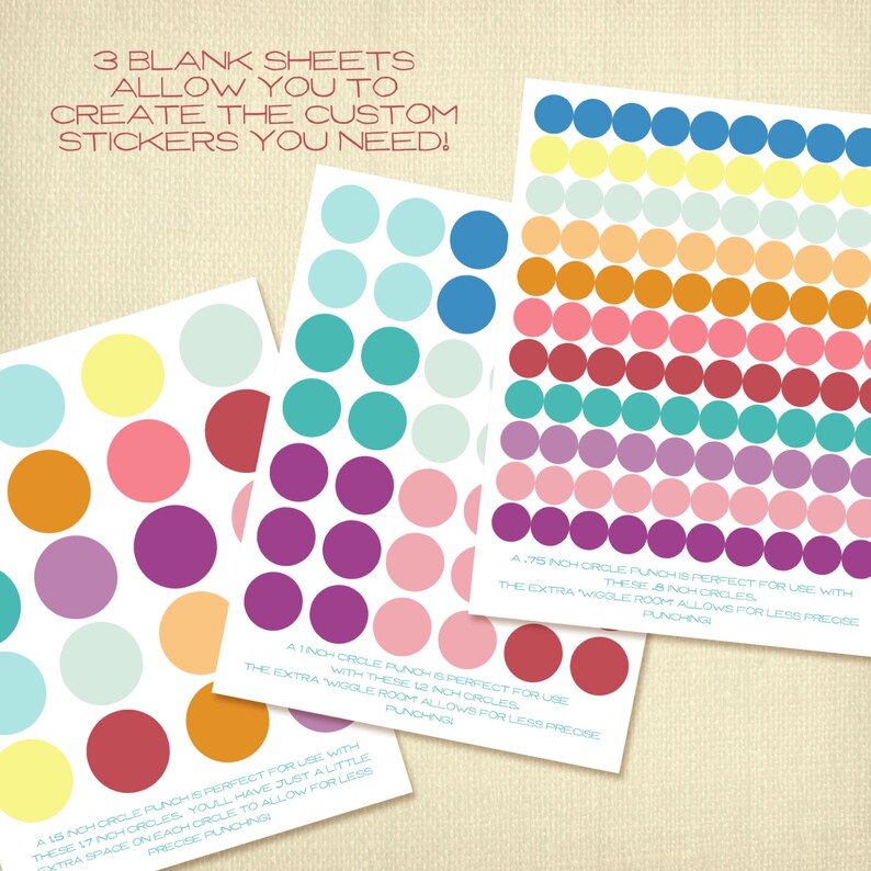 Printable Planner Stickers, Planner Rounds, Life Planner Stickers ...