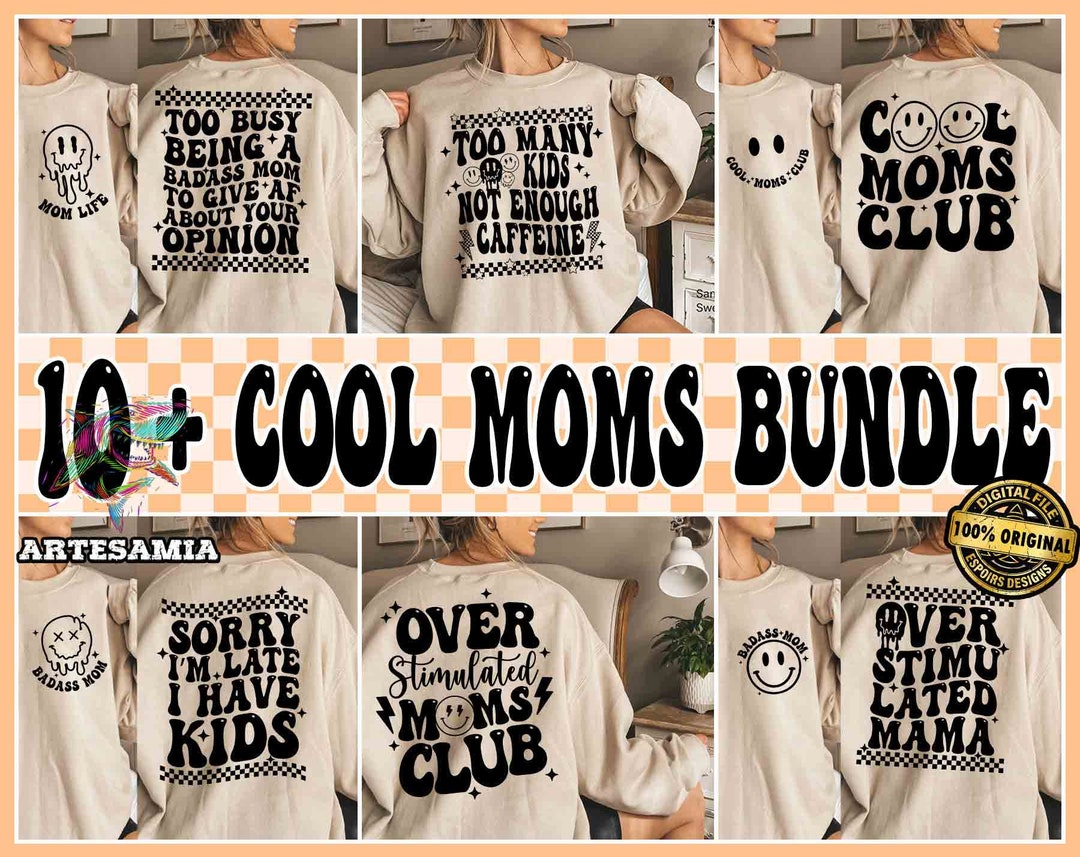 10 Cool Moms Club Svg Bundle Over Stimulated Mama Svg - Etsy