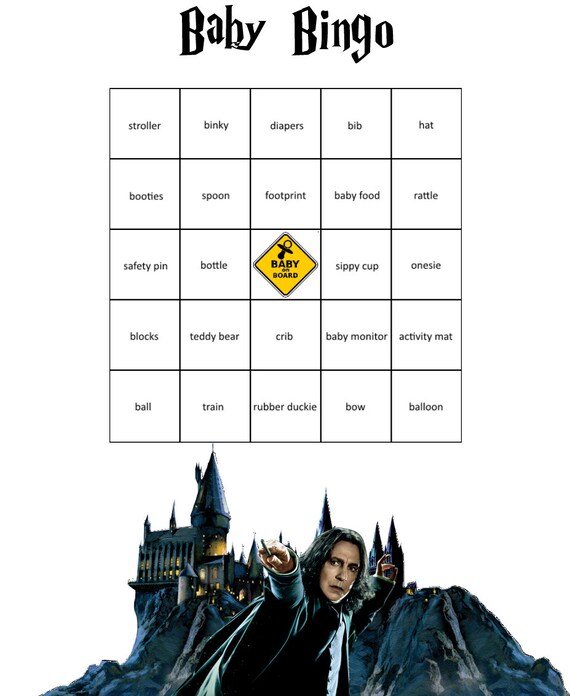 baby shower harry potter themed bingo game etsy