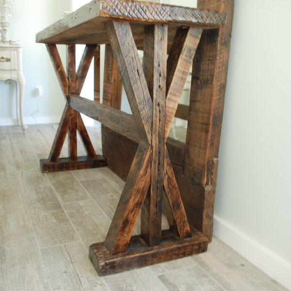 Reclaimed Wood Console Table - Etsy