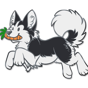Husky and Carrot Enamel Pin