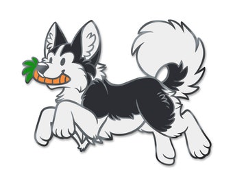 Husky and Carrot Enamel Pin