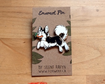 Husky and Carrot Enamel Pin