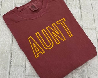 3D Puff Embroidery || Embroidered Shirt || AUNT Shirt || Spirit Wear Shirt