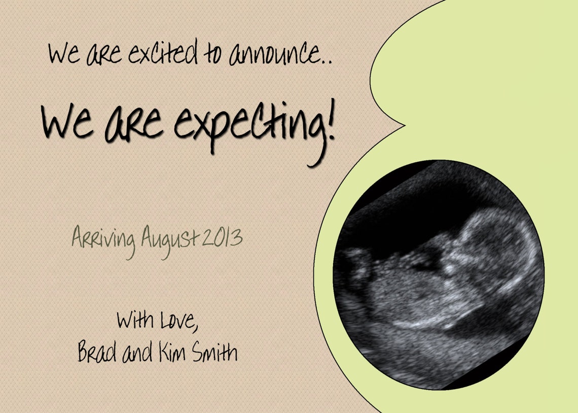 Pregnancy Announcement with Ultrasound Picture 4 Count with Etsy