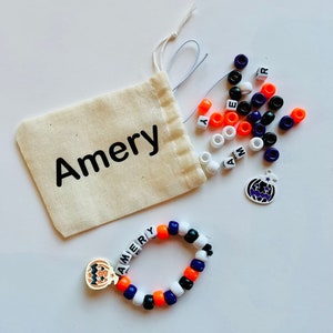 Personalized Halloween Craft Kit for Kids - Bracelet Making Kit - Easy Kids Craft Kit