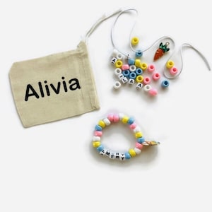 Personalized Easter Craft Kit for Kids - Bracelet Making Kit - Easy Kids Craft Kit - Easter Basket Stuffer