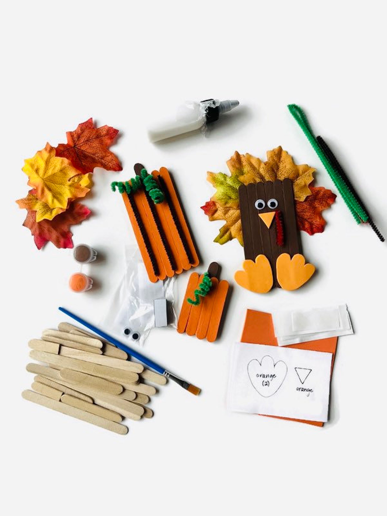 Thanksgiving Craft Kit for Kids Pumpkin and Turkey Etsy