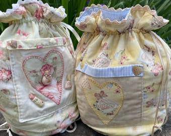 Patrón de bolsa con cordón/Bolsa de costura/Bolsa con cordón PDF/Patrón PDF/Bolsa para niñas/Bolsa para proyectos/Tilda Días ventosos/Patrón de bolsa Tilda/Tela Tilda/