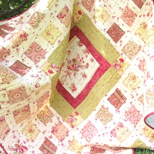 Anfänger Quilt PDF Pattern Einfaches scrappy pattern Medaillon Quilt PDF Quilt Downloadable Pattern