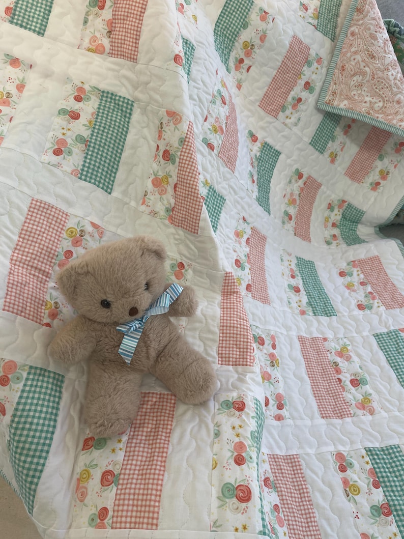 Easy Quilt Patterns PDF ONLY Simple Chic Quilt Beginner Pattern for Baby Throw and Bed Quilts. image 13