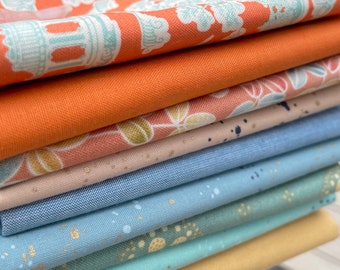Curated Mixed Fabric Bundle|Tilda Fabric|Ruby Star Fabric|Devonstone fabric|Fat quarter Bundle|9 Fat Quarters