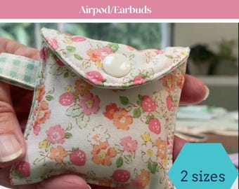 AirPods-hoesje doe-het-zelf stof naaipatroon pdf-sjabloon oordopjes etui beginnersvriendelijk zelfstudie schroot