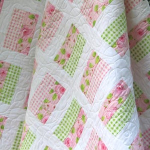 Easy Quilt Pattern in 4 sizes Simple sewing for Beginner quilters  Multiple sizes  Digital Download PDF baby throw single queen.