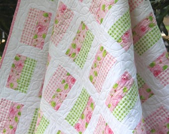 Easy Quilt Pattern in 4 sizes Simple sewing for Beginner quilters  Multiple sizes  Digital Download PDF baby throw single queen.