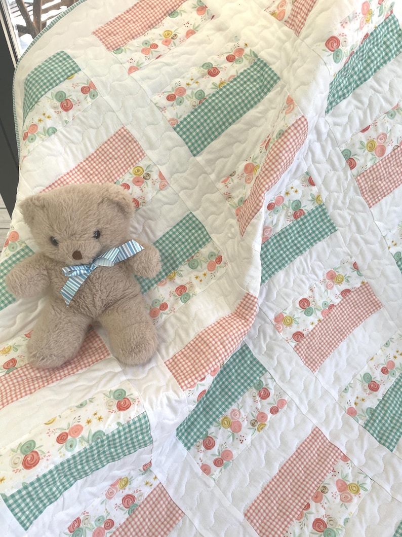 Easy Quilt Patterns PDF ONLY Simple Chic Quilt Beginner Pattern for Baby Throw and Bed Quilts. image 6