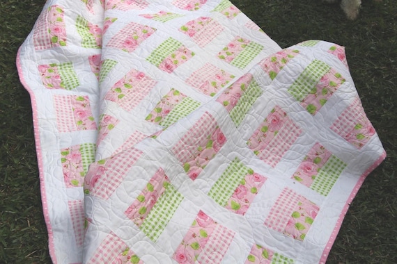 Easy Quilt Pattern Digital Download Beginner Friendly Pattern Floral Patchwork Tutorial Guide Quick Project Baby Blanket Design