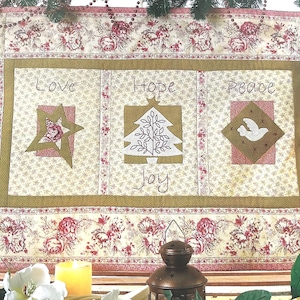 Christmas Quilt Pattern, Christmas is... Quilt Wall Hanging, PDF Pattern, Quilt Pattern, Applique Wall Quilt, Embroidery Pattern