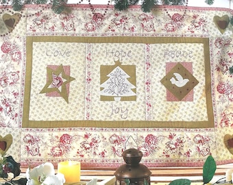 Christmas Quilt Pattern, Christmas is... Quilt Wall Hanging, PDF Pattern, Quilt Pattern, Applique Wall Quilt, Embroidery Pattern