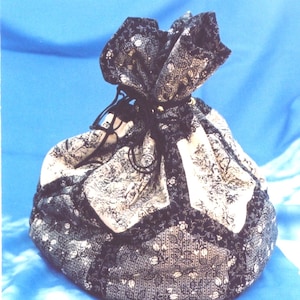 Bag PDF Pattern: Quilt-As-You-Go Hexagon Drawstring Bag sewing knitting crotchet projects